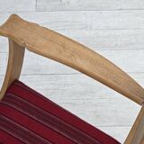 1970s, Danish armchair, original red furniture wool, solid oak wood.