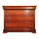 Elegant chest of drawers with 3 cherry wood drawers.