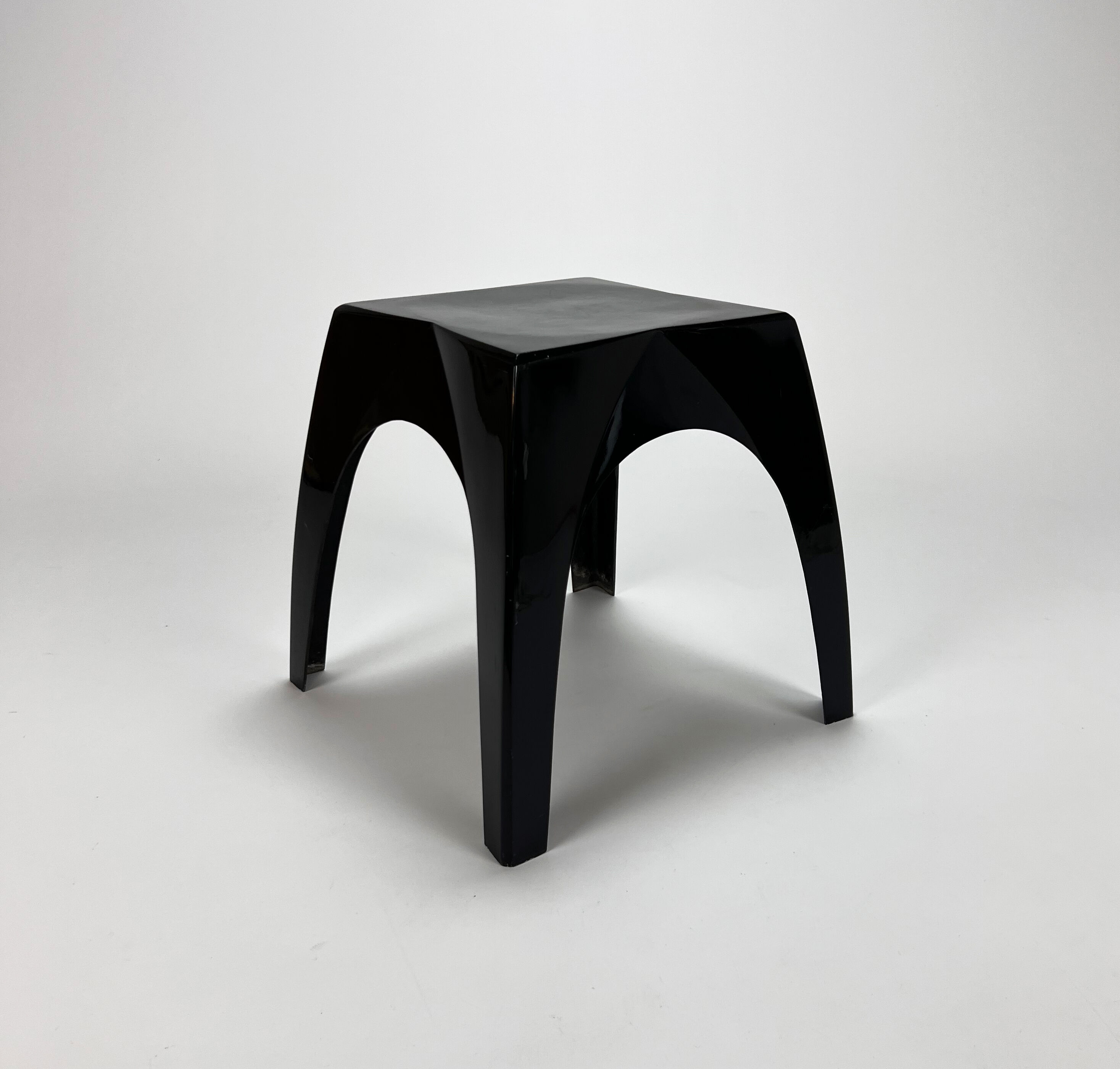 Italian fiberglass black stool, 1960s