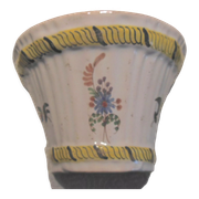 Vase bouquetiere faience enamelled of la Rochelle - XVIIIth century
