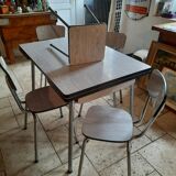 Formica table, 4 chairs and 1 stool