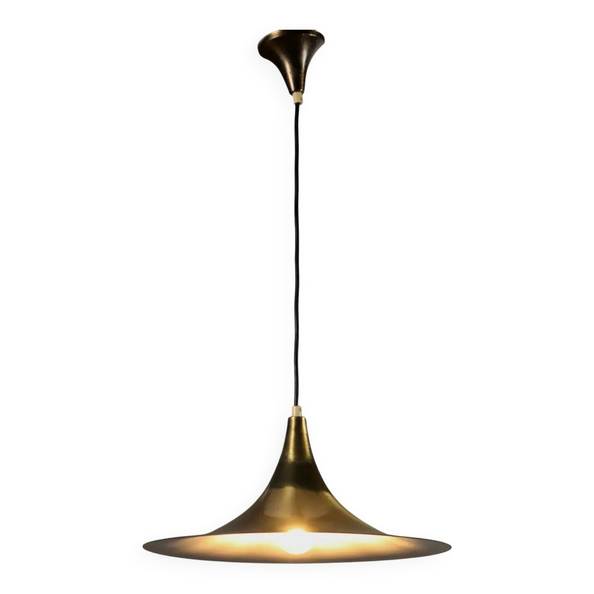 Vintage lamp in aluminium with brass plating, Italian made, 1960s.