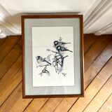 Frame birds three chickadees