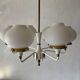 6 suspended glass lamps in white brass by Hans-Agne Jakobsson, 1960s, Sweden