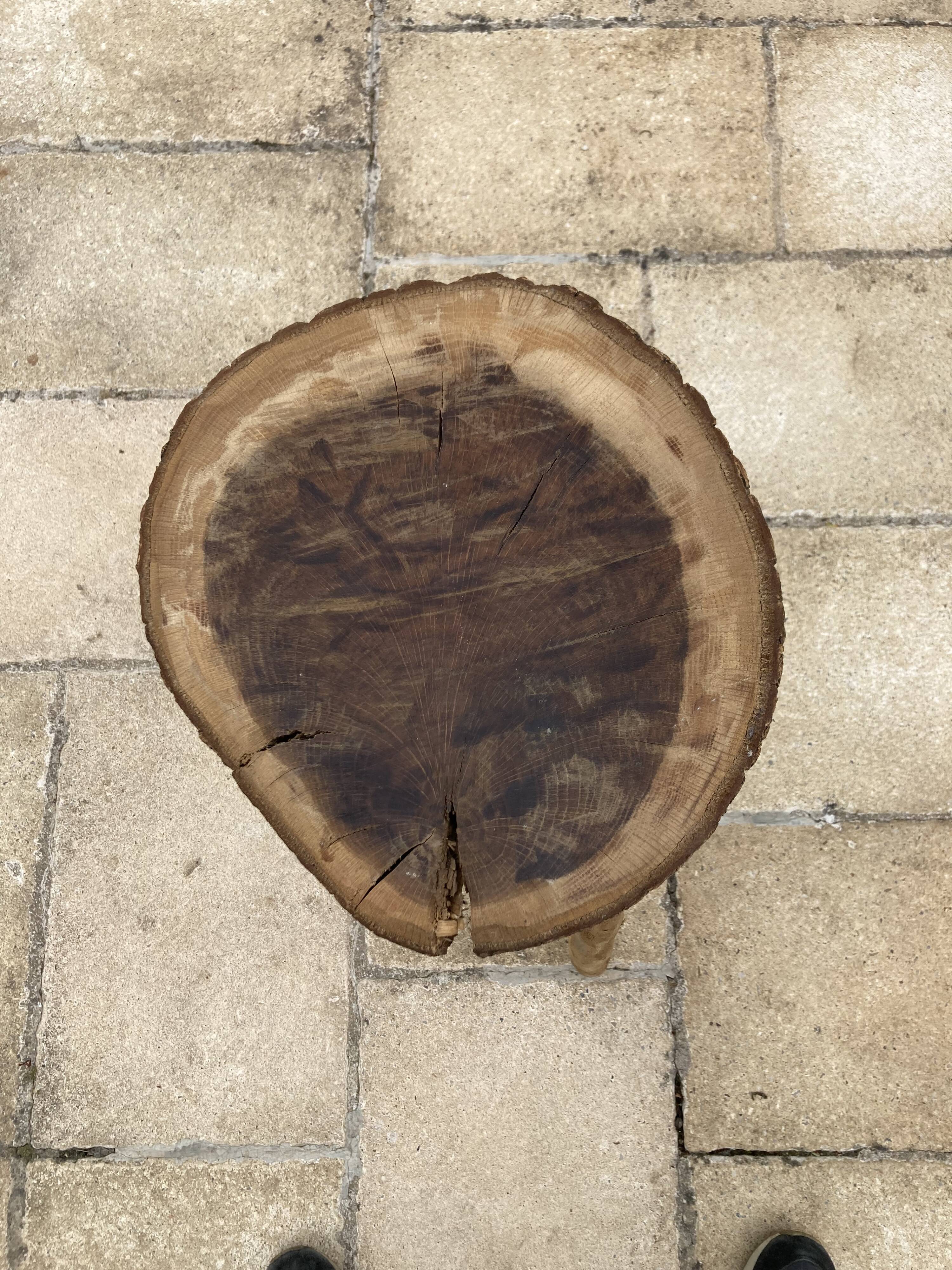 Brutalist coffee table and its stool