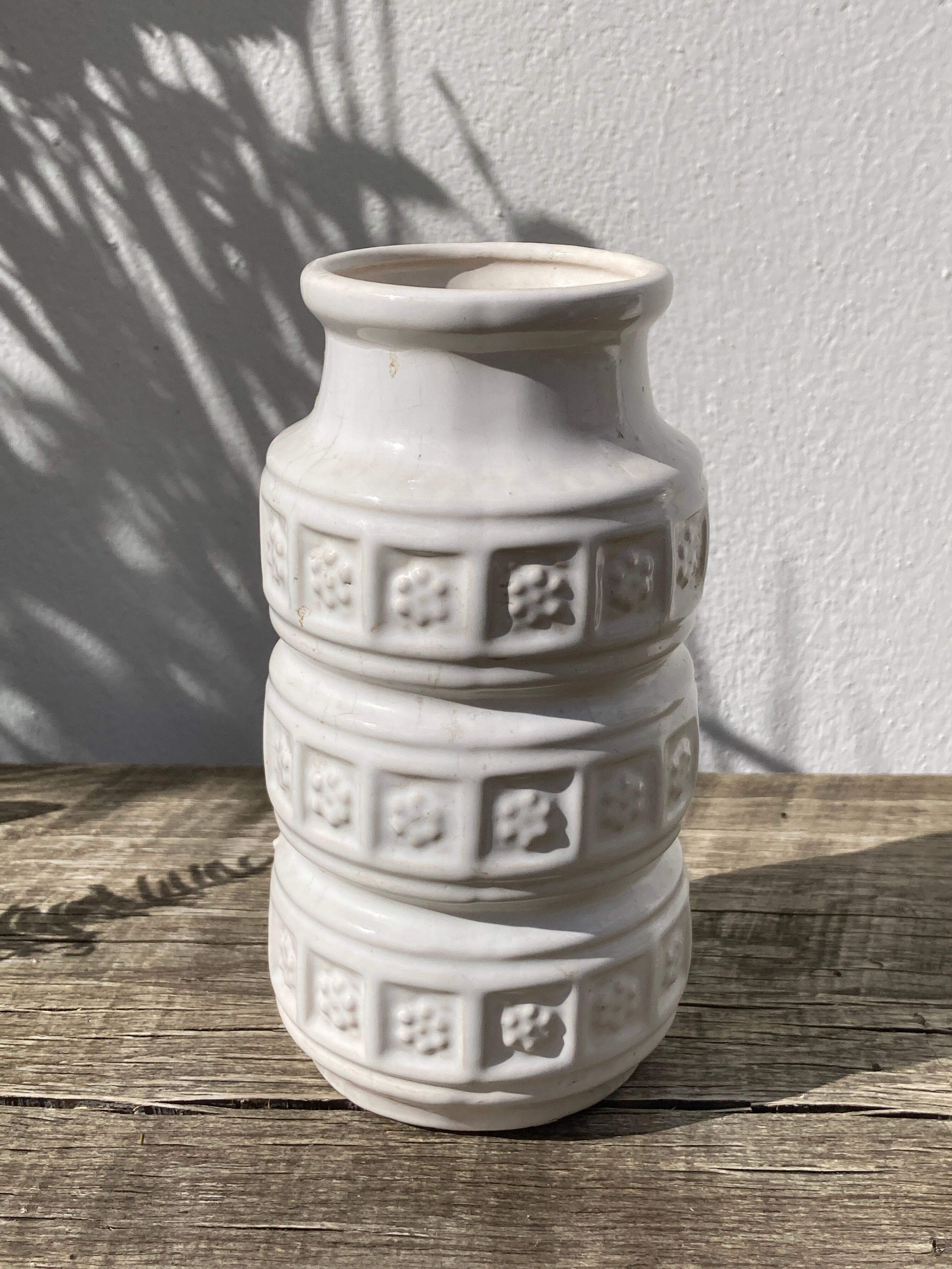 German white ceramic vase 1970 scheurich keramik white