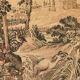 Tapestry decorated with waders, waterfront and greenery