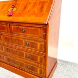 English secretary desk from Marway brand, leather top and precious wood veneer