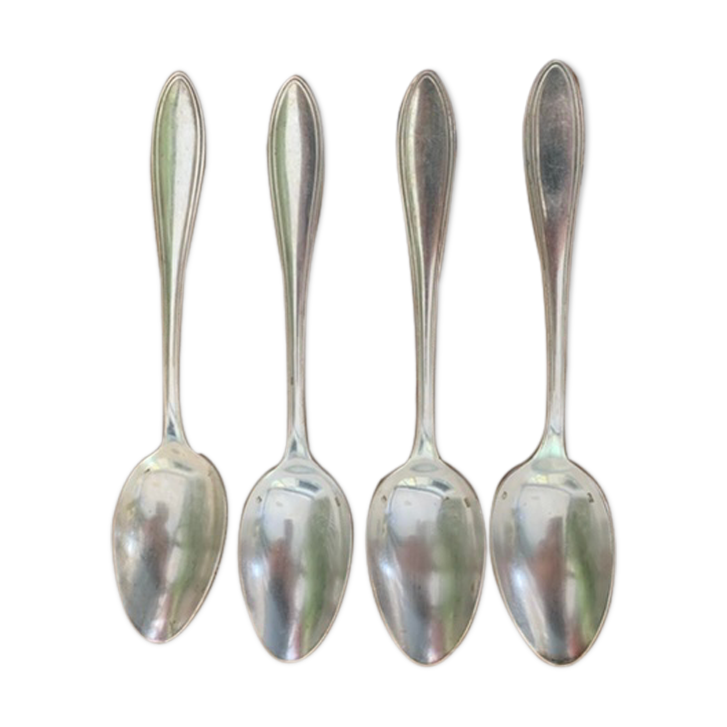 4 tablespoons in vintage silver metal