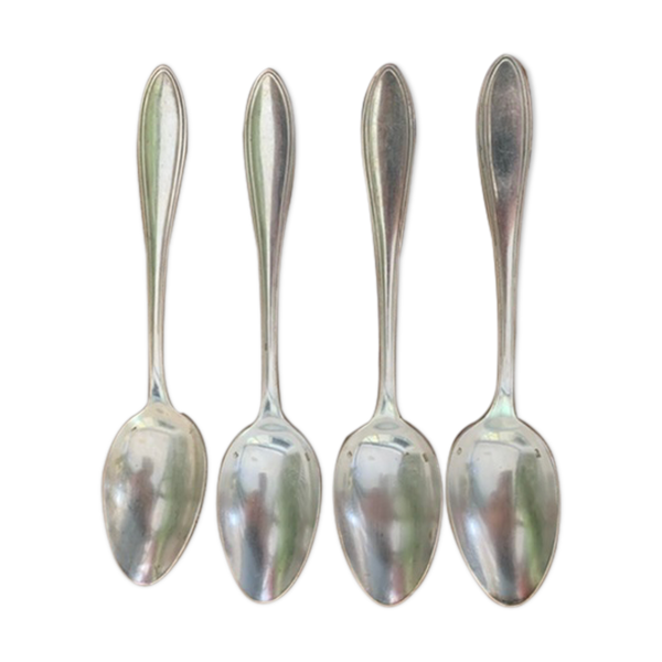 4 cuillères à soupe en métal argenté vintage