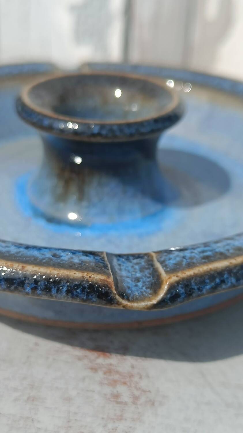 Bougeoir artisanal en grès émaillé
