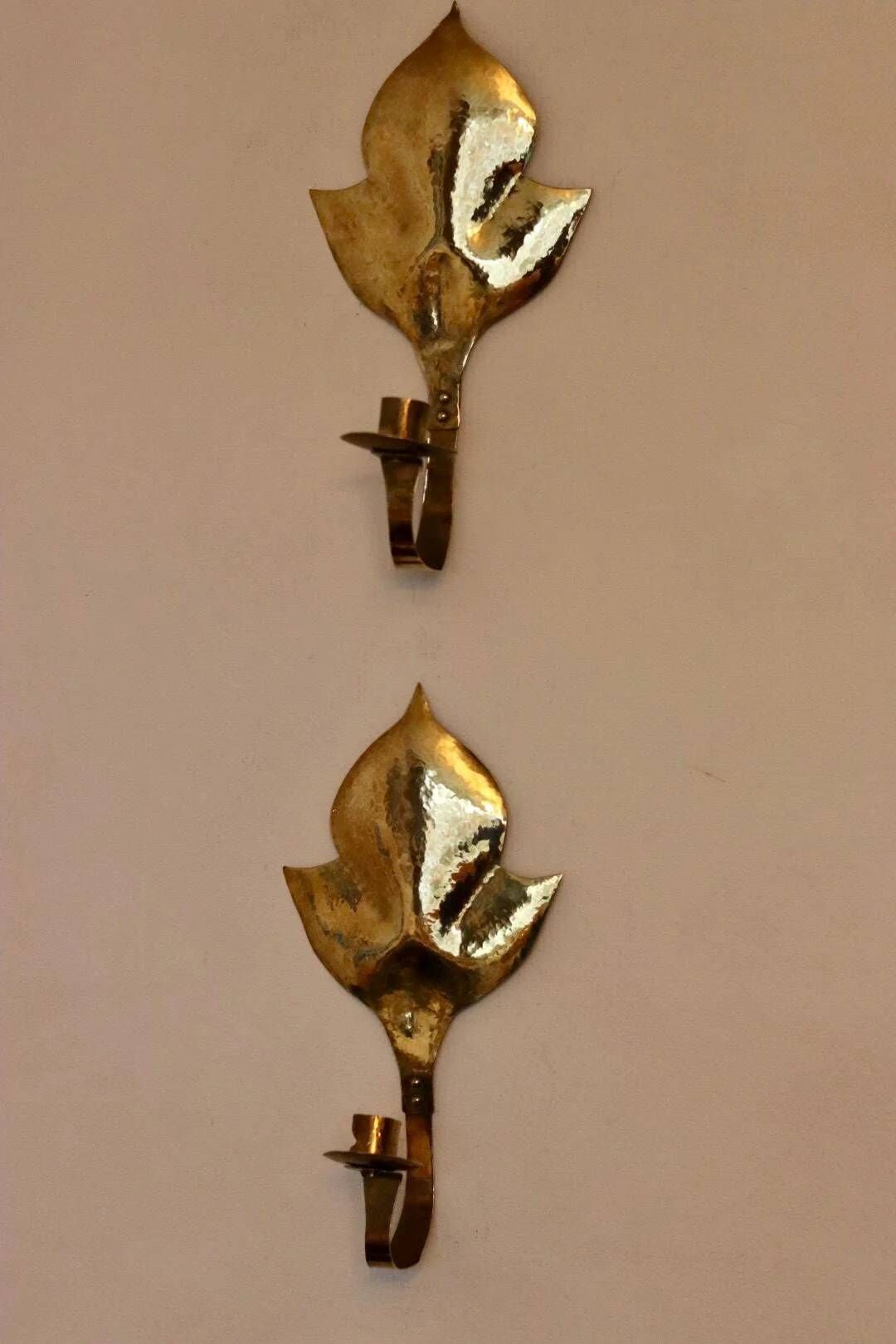 Pair of mid-century Swedish brass sconces