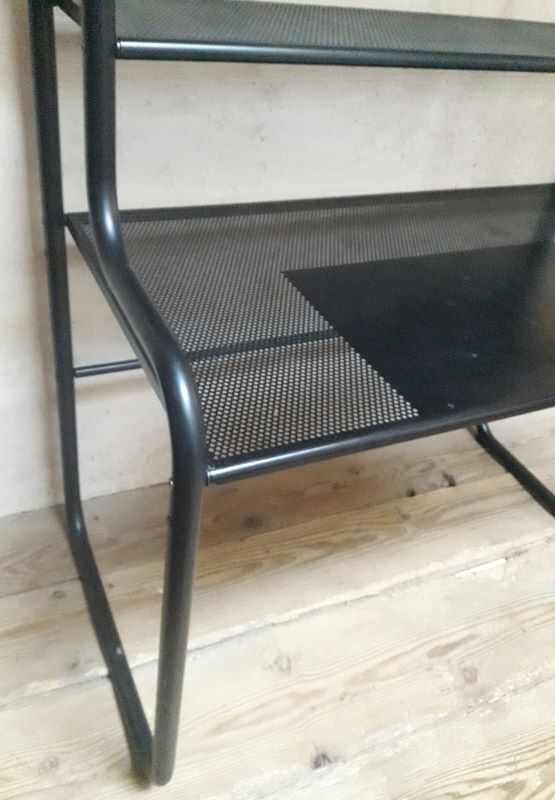 Desk shelves metal black vintage 80s