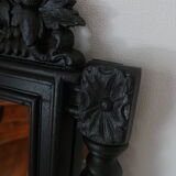 Mirror Louis XIII black wood 38 X 60