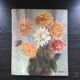 Ancient painting bouquet of dahlias