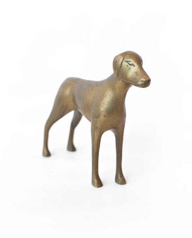 Vintage statue, brass animals, brass dog, brass figurine, interior decoration