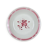 Plat ancien Badonviller – décor floral rose – porcelaine opaque années 50