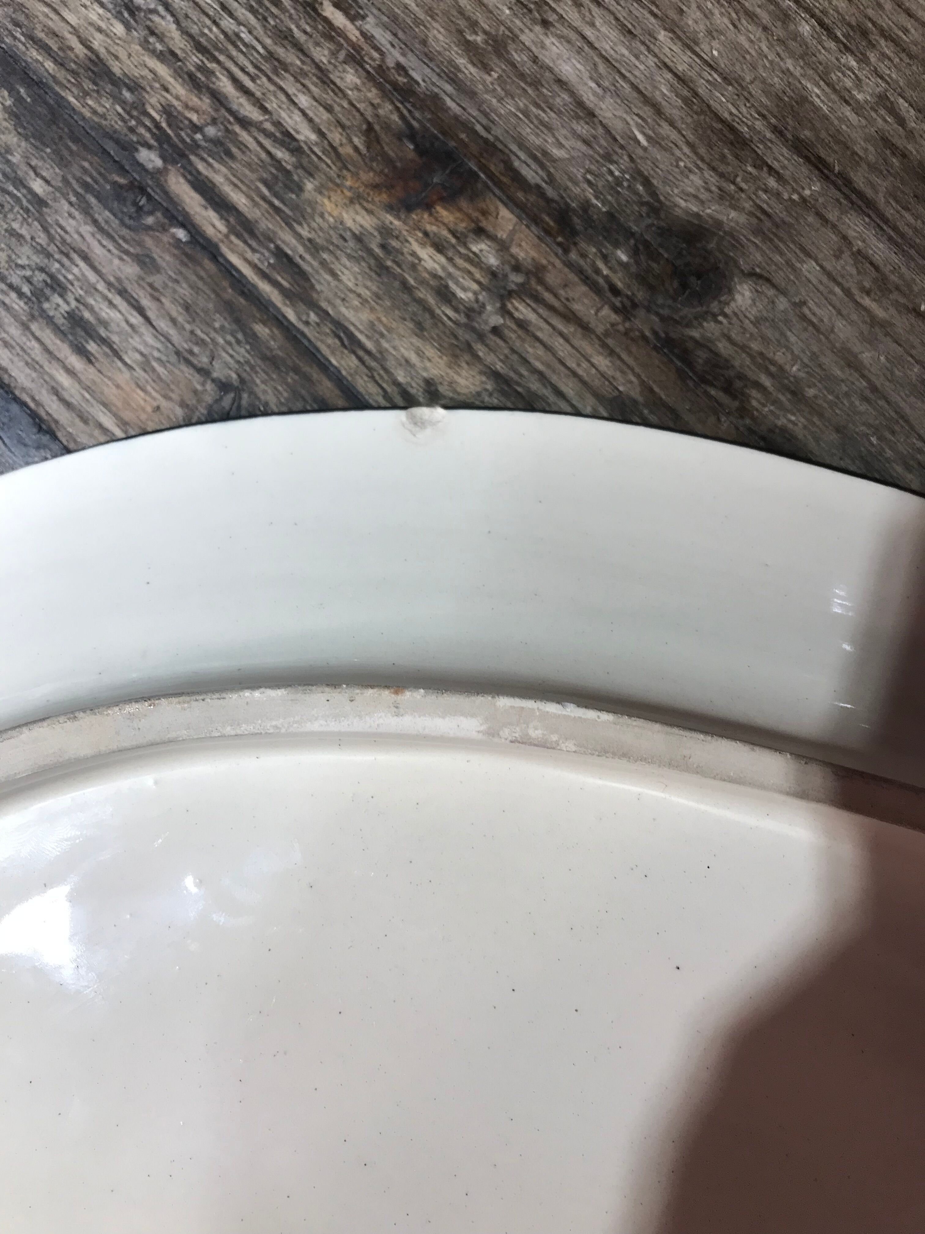 Old faience dish, Scéne Bretonne after Louis Suire and Masse Frères