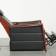 Recliner électrique réglable au design Art Déco en cuir de vache noir