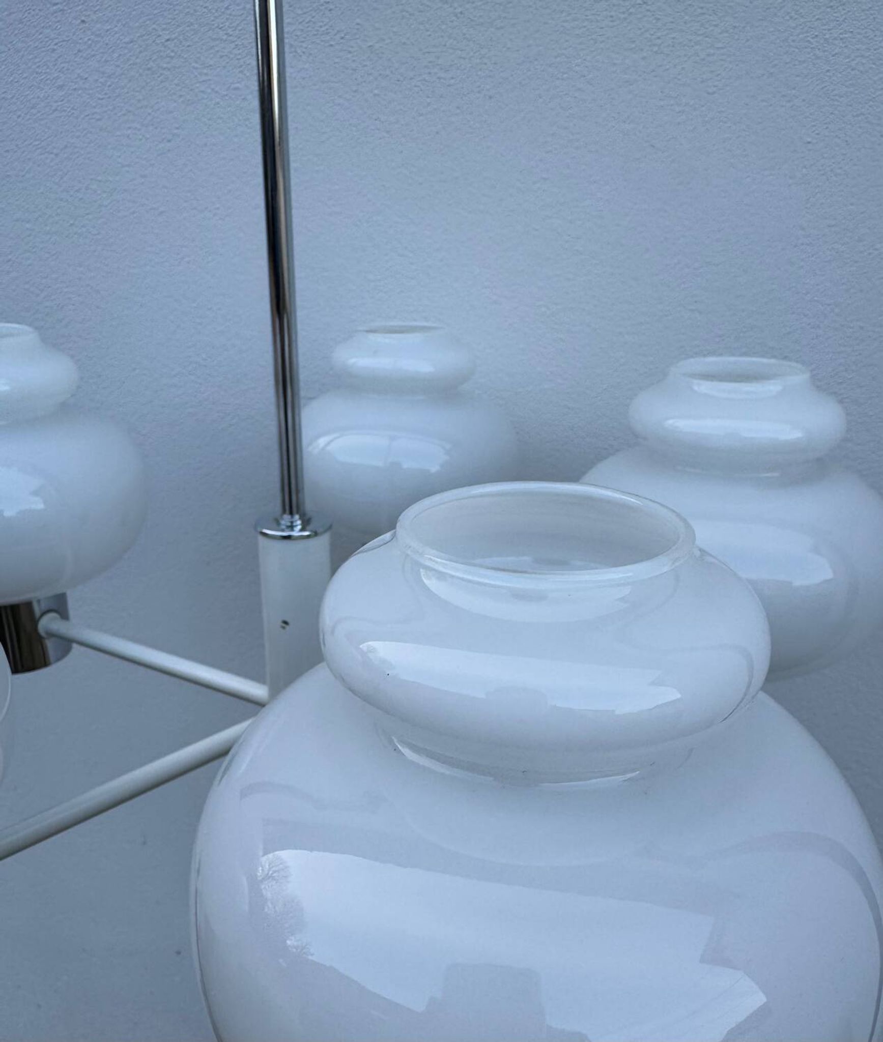 Lustre Space Age opaline chrome années 70