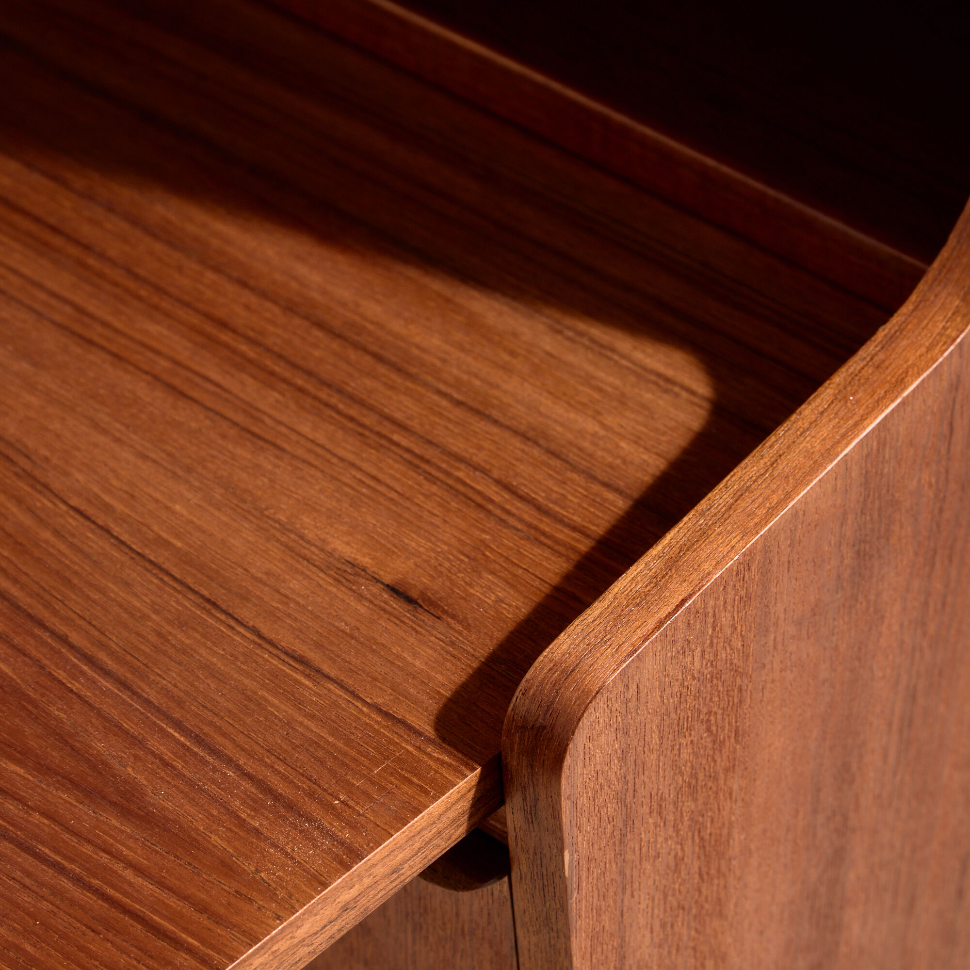 Restored teak cylinder desk