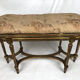 Louis XVI style piano bench, dark gilded cane wood