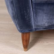 Pair of 1950s design armchairs in blue velvet italian design