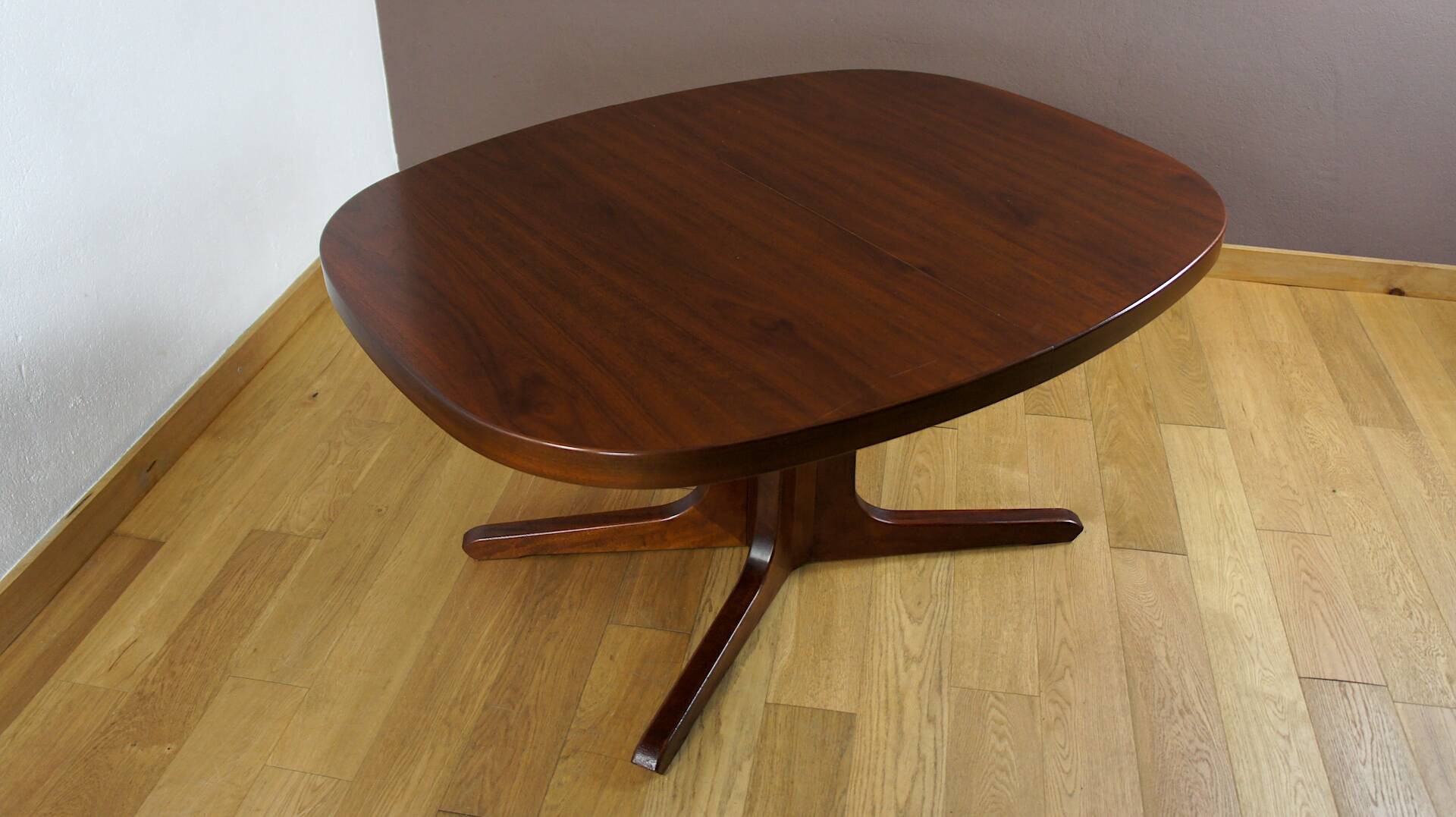 Table Ovale & Pied Central Vintage Année 1960 / 1970