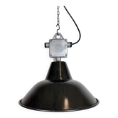 Industrial Black Enamel Pendant Lamp from Elektrosvit, 1960s