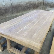 Large dining table monastery style raw natural oak