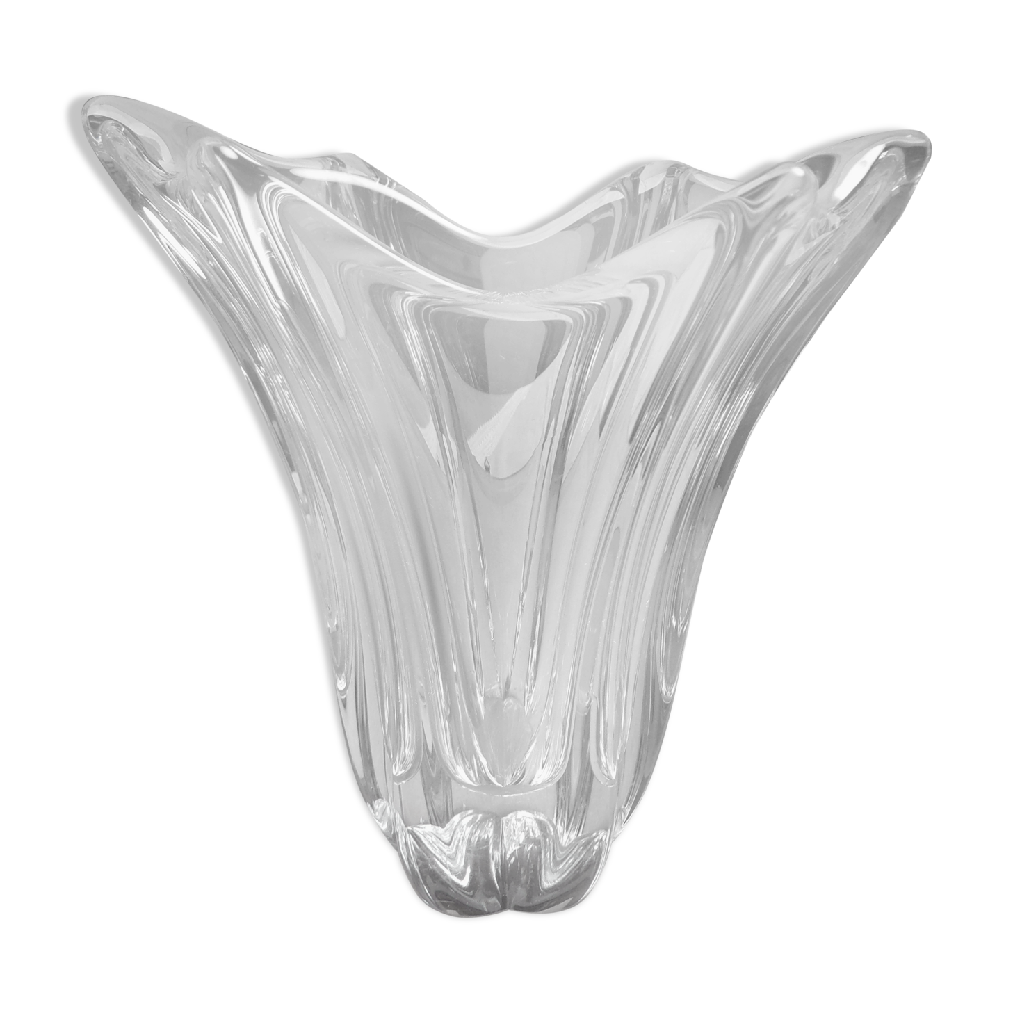 Crystal vase signed Daum