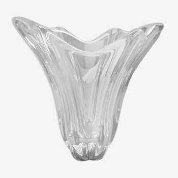 Crystal vase signed Daum