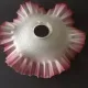 French Vintage 1930s Patterned Pink And White Frilled Glass Shade