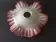 French Vintage 1930s Patterned Pink And White Frilled Glass Shade