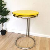 Vintage Yellow Bar Table: Chrome, 1970s High Coffee Table