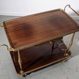 Desserte en acajou et laiton vers 1950