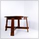 Table de salle à manger ronde à rallonge en chêne massif Brutalist 1950s Mid-20th Century