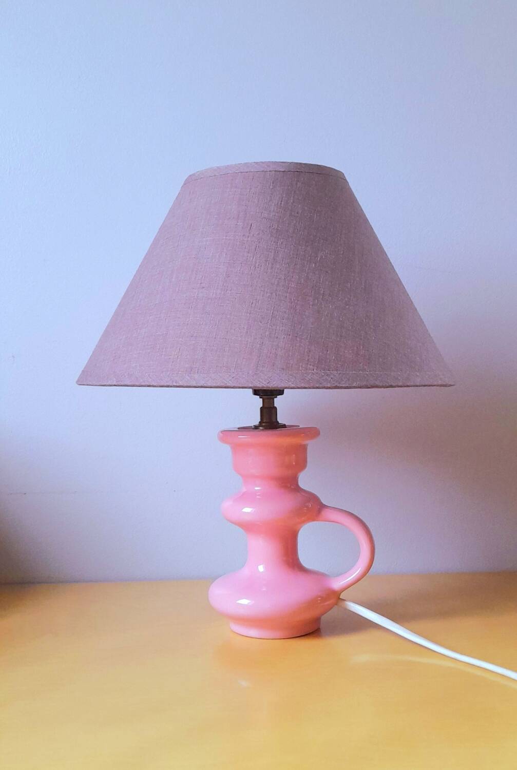 60s ceramic candle holder lamp