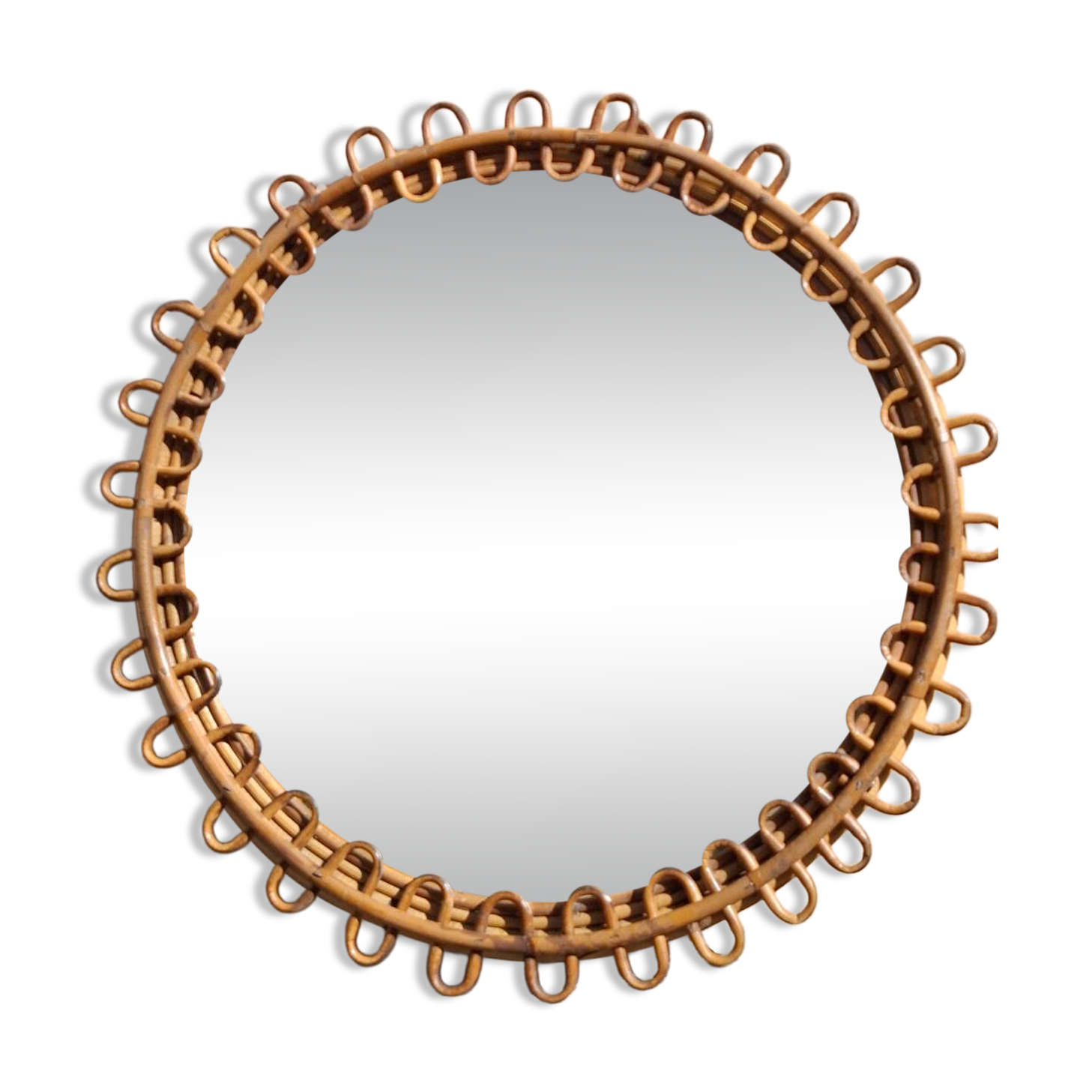 Rattan mirror by Franco Albini