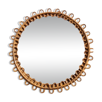 Rattan mirror by Franco Albini