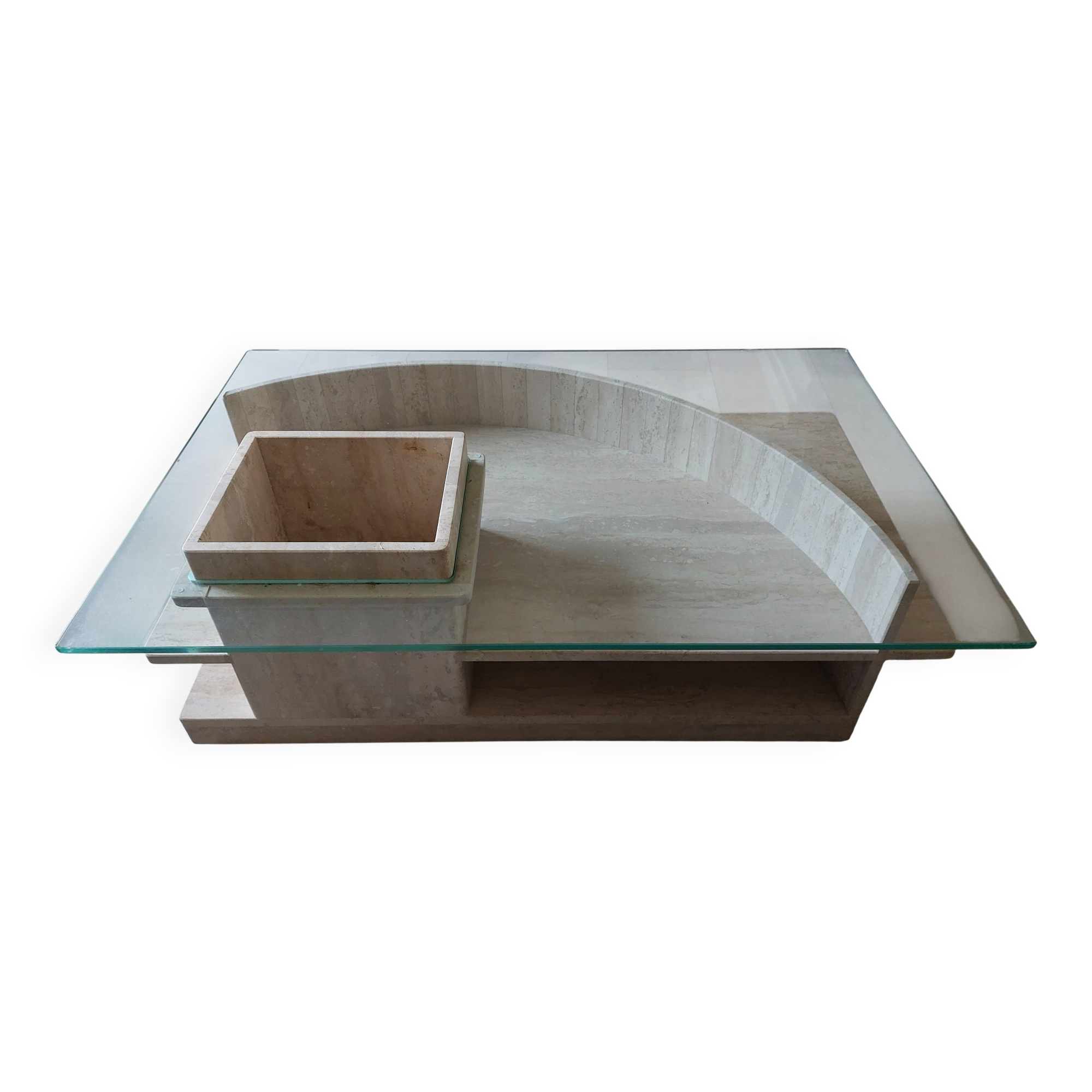 Travertine coffee table