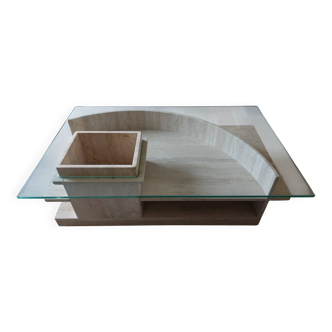 Travertine coffee table