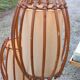 Bamboo and rattan floor lamp 2 lights from the 70s