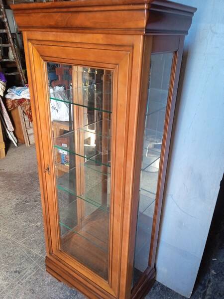 Louis Philippe cherry wood display case 180 cm