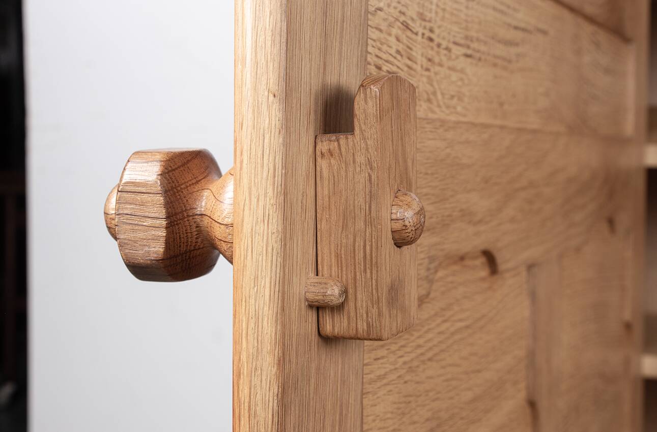 French enfilade in solid oak by Guillerme and Chambron 1960.