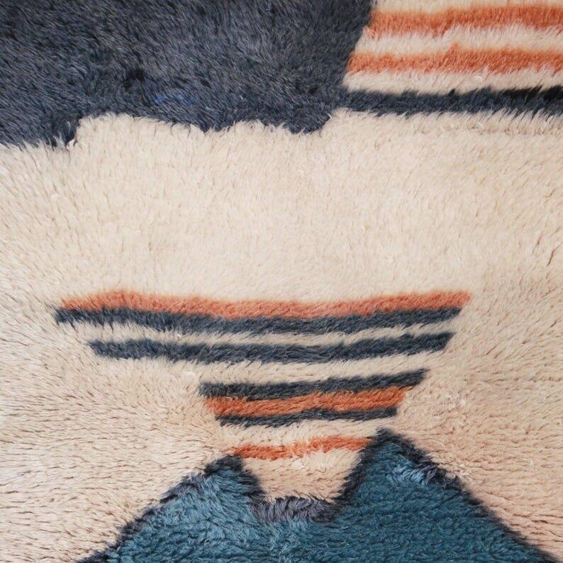 Colorful handmade Berber hallway rug size 75 x 300 cm