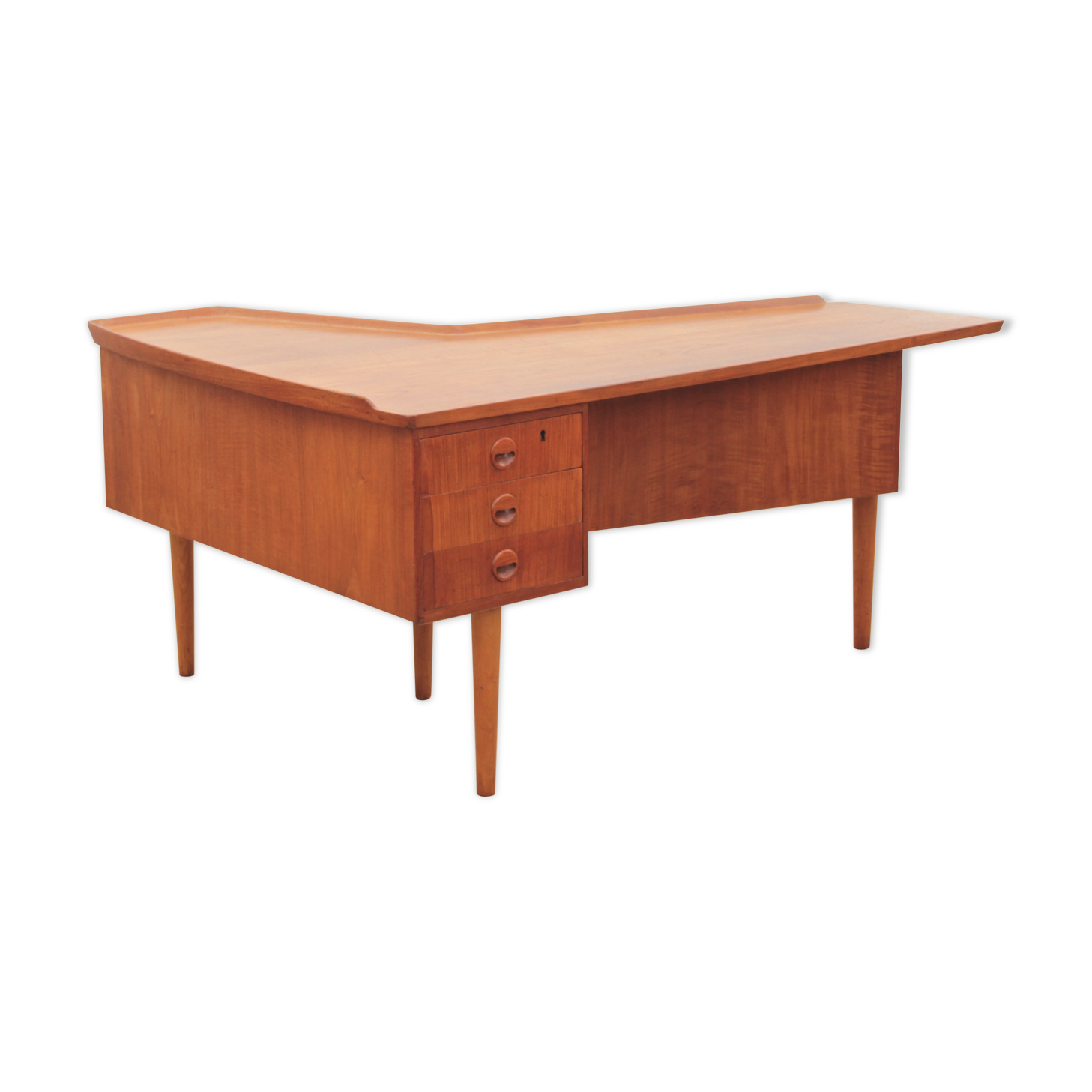 Bureau scandinave boomerang en teck d'Arne Hovmand Olsen