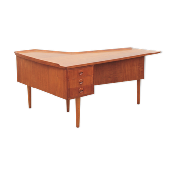 Bureau scandinave boomerang en teck d'Arne Hovmand Olsen