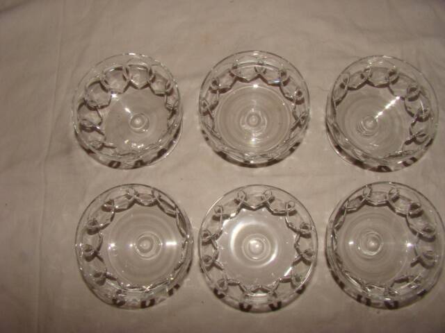 6 crystal champagne coupes from "Baccarat"