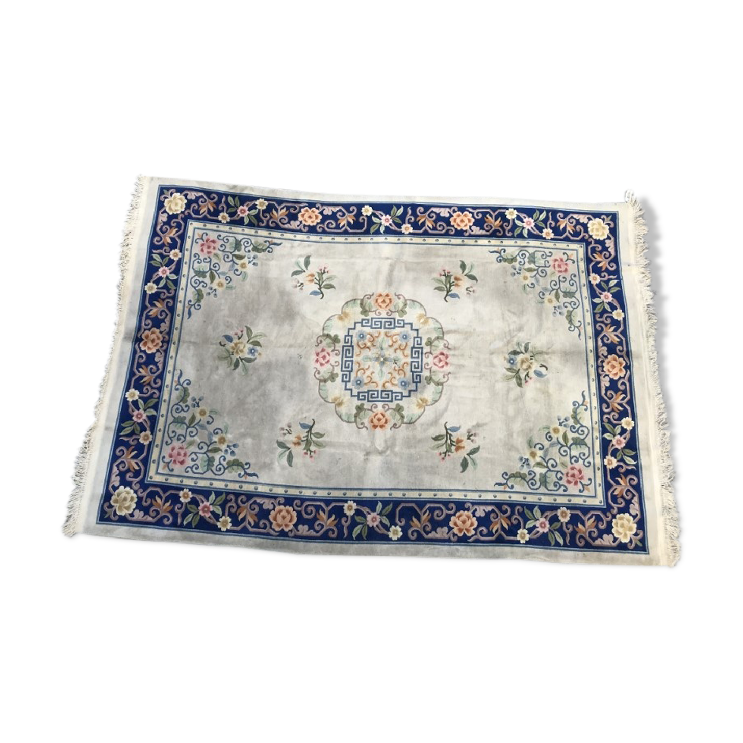 Large vintage Persian 228 X 314 CM Ghoum rug